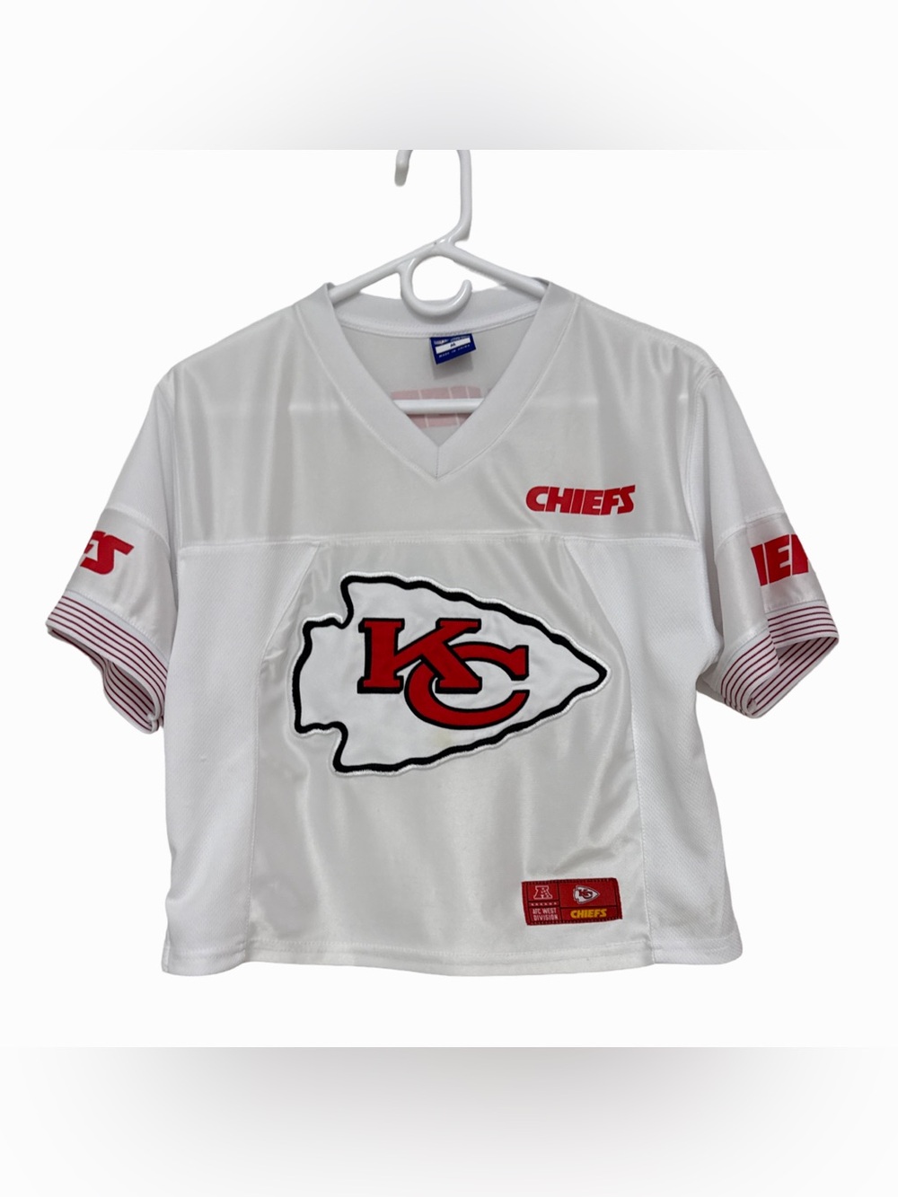 NFL Kansas City Chiefs Team Logo Football Cropped Jersey Women’s